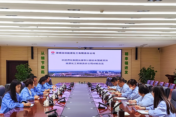 2023年6月16日  法律審計(jì)部人員 段進(jìn)元  王穎莉  楊愛玲  王翠翠，王宏宏，前往蒲城清潔能源化工有限責(zé)任公司對(duì)標(biāo)交流，蒲城清潔能源化工有限責(zé)任公司審計(jì)部部長(zhǎng)劉廣林、法律風(fēng)控部部長(zhǎng)曹磊等人員參加座談會(huì)。.jpg